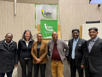 President Herman Mashaba and Tshwane Executive Mayor Dr. Nasiphi Moya with ActionSA Caucus